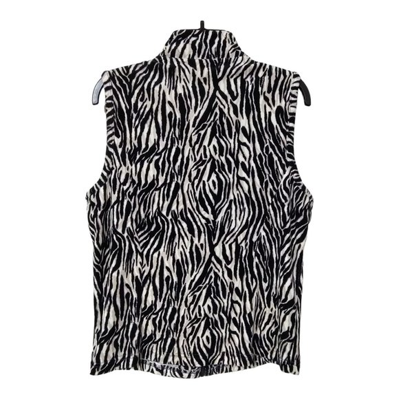 Weekends by Chico's Sleeveless Zebra Print Zippered Vest Blouse Size 1 Sm - Picture 7 of 7